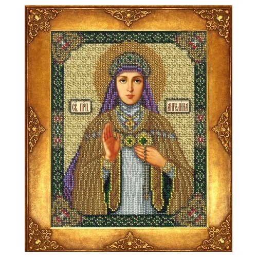 фото Набор для вышивания бисером русская искусница арт.362 би св. ангелина 18х22,5 см