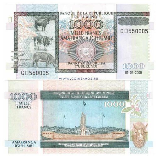 Бурунди 1000 франков 2009 г «Мемориальный комплекс» UNC