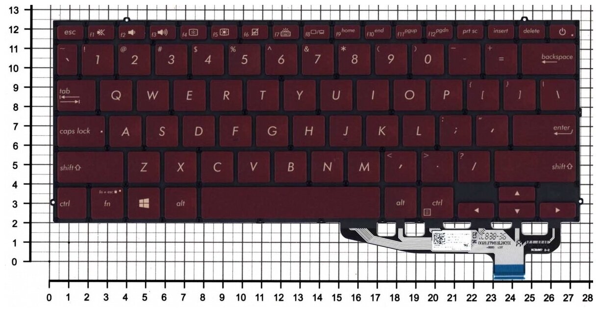 Клавиатура для ноутбука Asus ZenBook S UX391FA черная с подсветкой