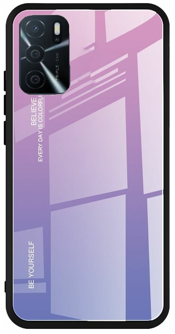Brodef Gradation стеклянный чехол для Oppo A16 Розовый