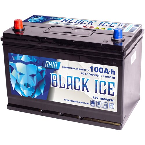 Автомобильный аккумулятор BLACK ICE Pro ASIA 110D31R 100Ah прямая полярность