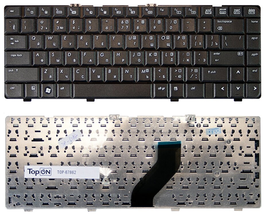 Клавиатура для ноутбука HP Pavilion DV6000 DV6100 DV6300 Compaq Presario V6000 Series Плоский Enter Черная без рамки PN AT8A AEAT8TP731 792₽