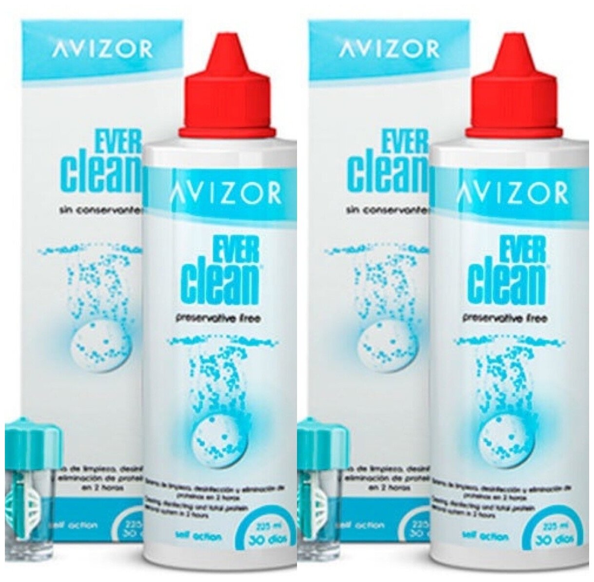 AVIZOR Ever Clean раствор для линз 2 шт (225 мл + 30 таблеток с контейнером)