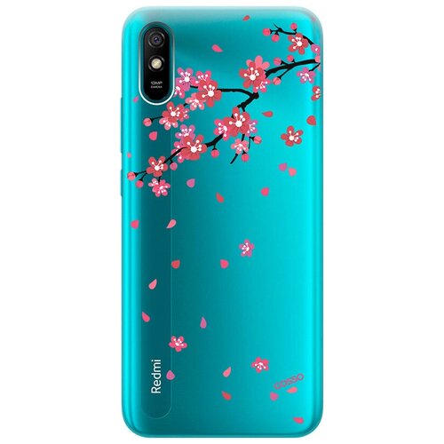 фото Ультратонкий силиконовый чехол-накладка для xiaomi redmi 9a с 3d принтом "sakura" gosso