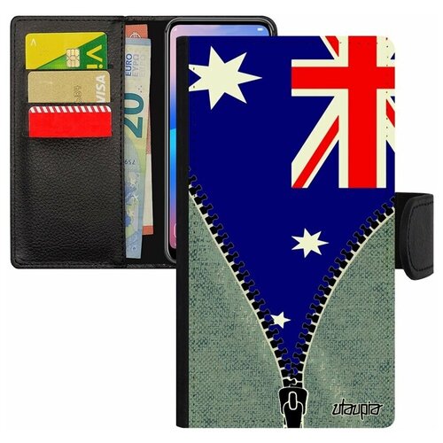 фото Чехол-книжка для мобильного xiaomi mi 8 lite, "флаг австралии на молнии" патриот utaupia