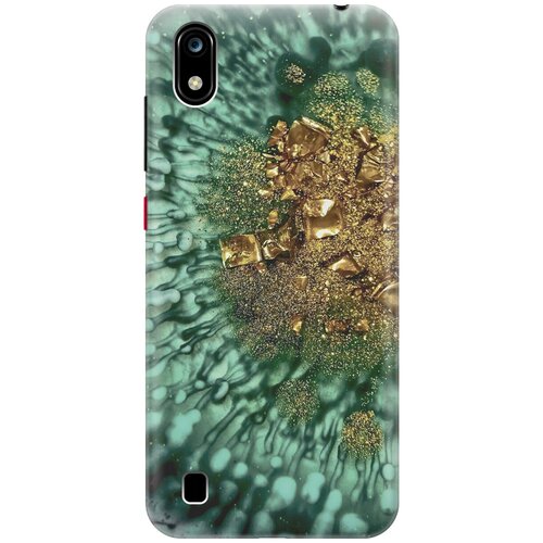 фото Силиконовый чехол на zte blade a7 2019 / зте блейд а7 2019 с принтом "золото и изумрудные краски gosso