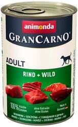 Влажный корм для собак Animonda GranCarno Original, беззерновой, говядина с дичью 6 шт. х 400 г