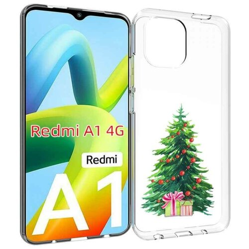 Чехол MyPads Елка новогодняя с подарками акварель для Xiaomi Redmi A1 задняя-панель-накладка-бампер