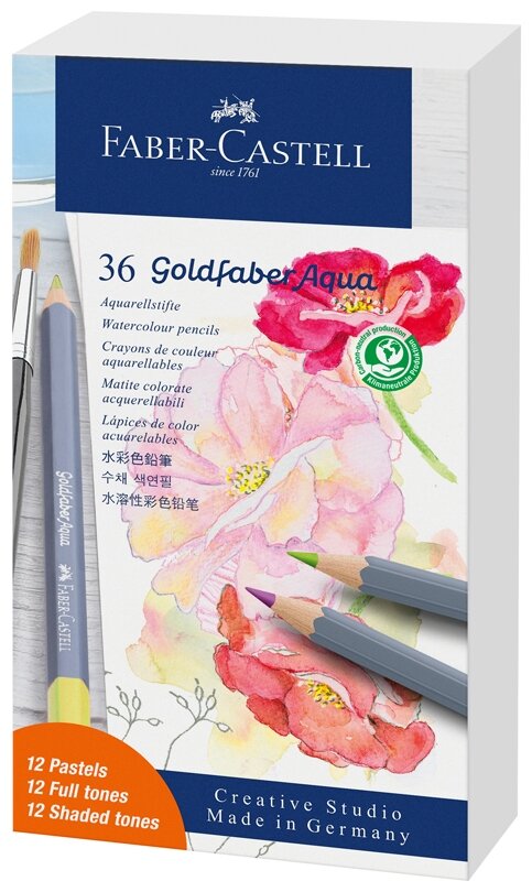 Карандаши акварельные Goldfaber Aqua, 36 цветов Faber-Castell - фото №1