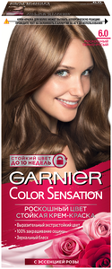 GARNIER Color Sensation стойкая крем-краска для волос, 6.0, Роскошный темно-русый, 110 мл