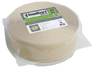 <b>Демпферная</b> виброгасящая <b>лента</b> SoundGuard Эко ВиброЛента 20м х 100мм х 3,5мм <span>материал: полиэфир, место крепления: стены, ширина: 100 мм</span>