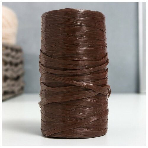 Пряжа Для вязания мочалок 100% полипропилен 300м/75±10 гр в форме цилиндра (мол. шоколад), 5 штук