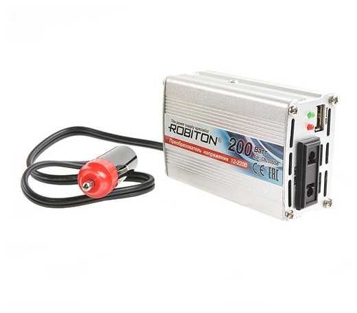 Инвертор 12V-220V ROBITON CN200USB 200W