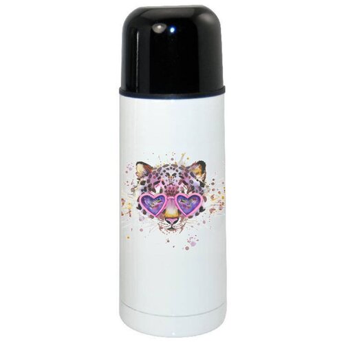 фото Термос coolpodarok краски гепард в очках сердечках