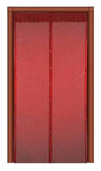 Москитная сетка на дверь с 7 магнитами 100*210см/бордовая