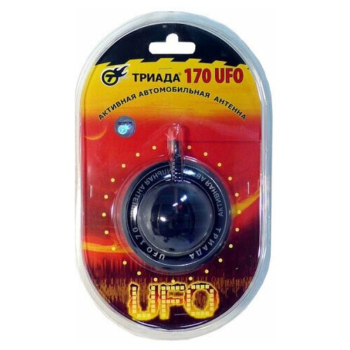 Антенна TR-170 UFO активная на стекло, круглое приемное полотно (всеволновая, 2 режима:город/трасса, радиус приема 150км) кабель 250см 12V триада