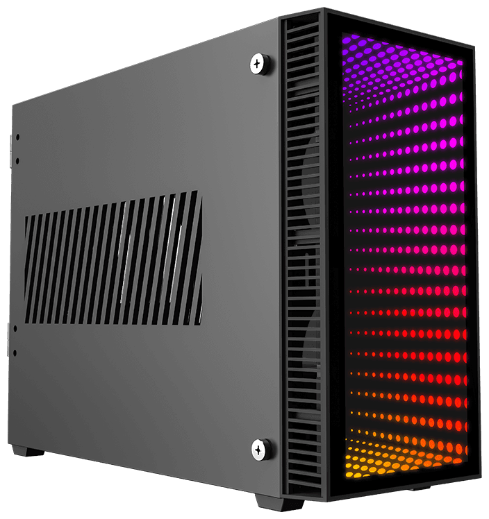 GameMax [Abyss ITX] без БП (Черн, Mini-ITX, зак. стекло, USB3.0, 2*120мм вент+пульт)