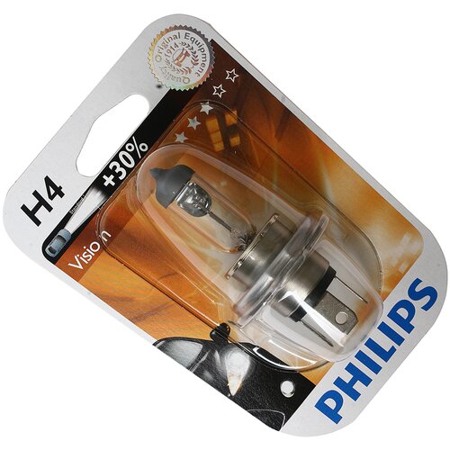 Автолампа PHILIPS H4, 60, 55 P43t-38+30% 12V 1,10 12342PRB1