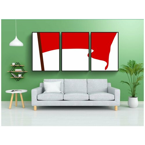 фото Модульный постер "коммунист, флаг, протест" 180x90 см. из 3х частей в тубусе, без рамки lotsprints