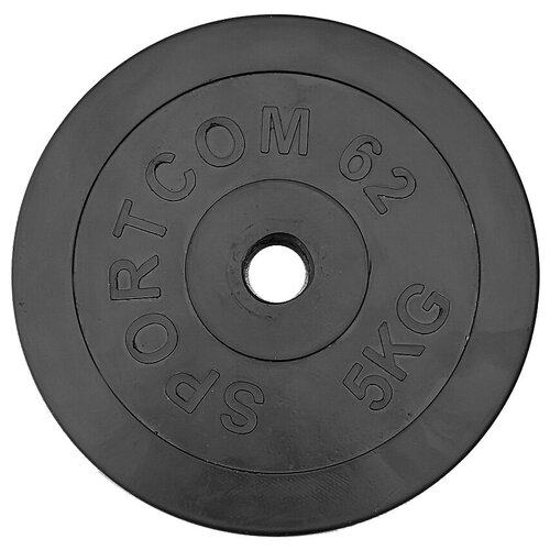 Диск обрезиненный черный Sportcom d-26 5 кг (1122143)