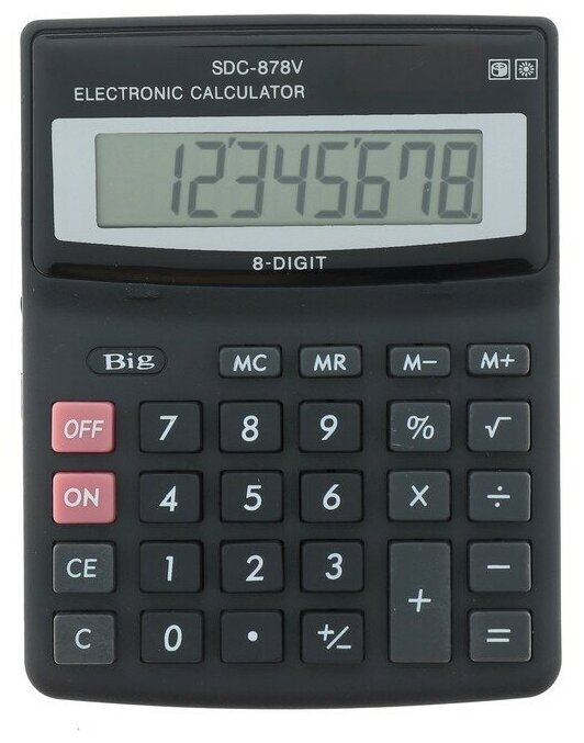 Калькулятор настольный 08-разрядный SDC-878V двойное питание 556079