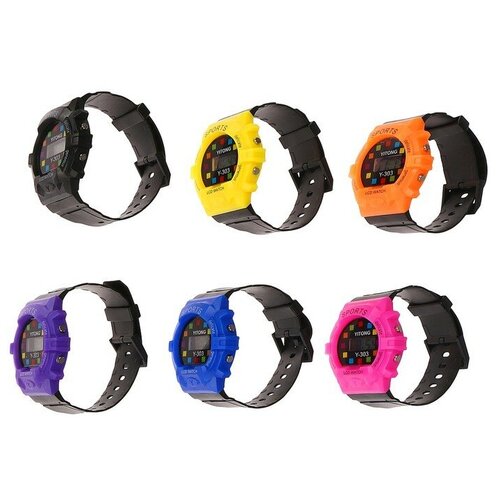 LAVANDA Часы наручные электронные детские Пиксель ремешок силикон черный 30100₽