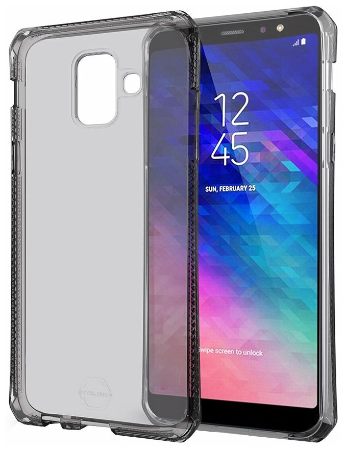 Чехол ITSKINS для Samsung Galaxy A6, SPECTRUM CLEAR, противоударный, чёрный