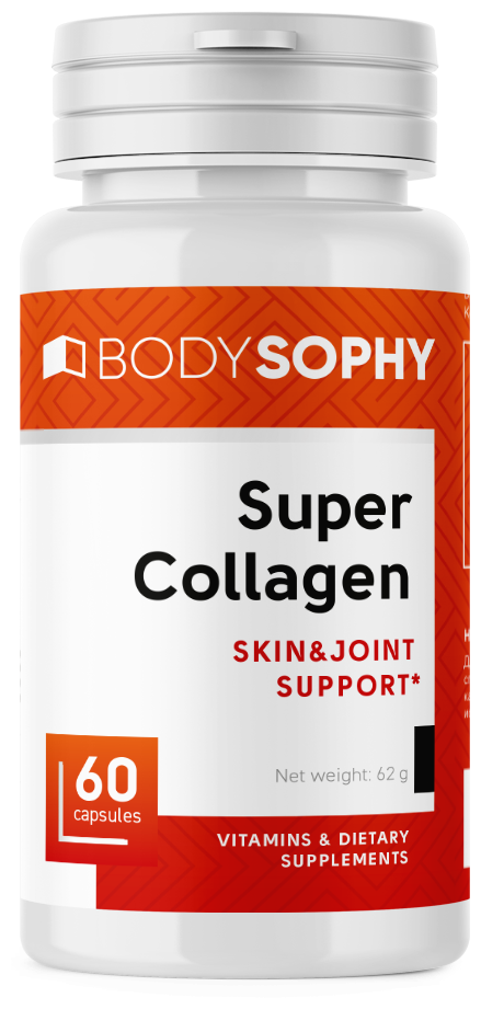 BodySophy / БАД Супер Коллаген / для костей / для кожи волос ногтей / 60 капсул
