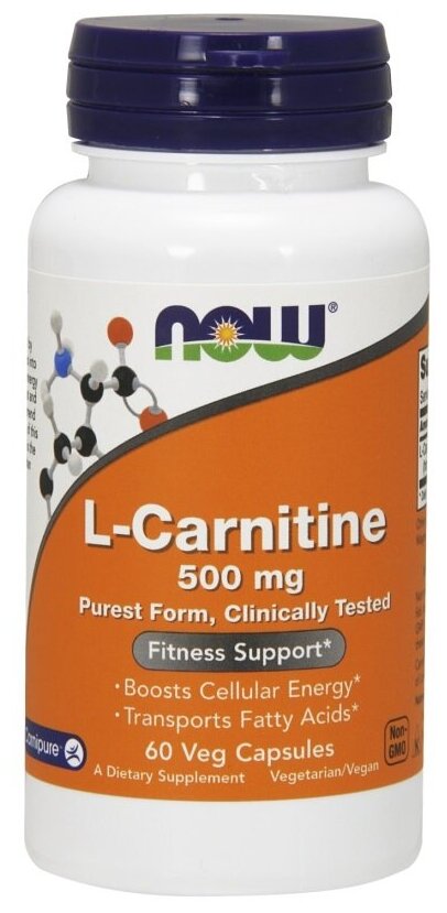 NOW L-Carnitine, L-Карнитин 1000 мг - 50 таблеток