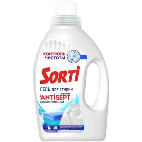 Гель для стирки Sorti Контроль чистоты без хлора, без фосфатов, антибактериальный, 2л.