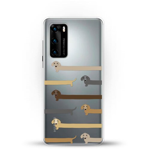 фото Силиконовый чехол длинные таксы на huawei p40 andy & paul