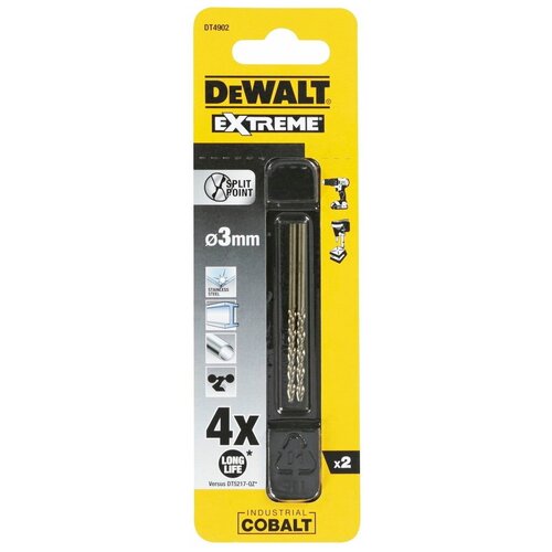 Сверло по металлу DeWalt COBALT Ф 3.0 DT4902 (2шт)