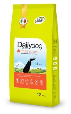 DailyDog Для пожилых собак средних и крупных пород с индейкой и рисом 245ДД | SENIOR , 12 кг, 42391