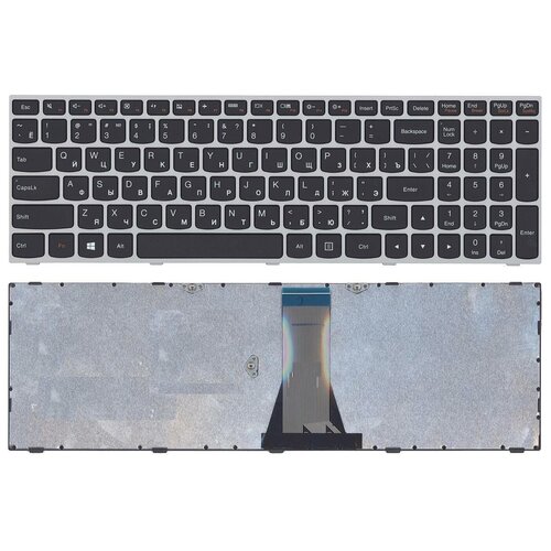 Клавиатура для ноутбука Lenovo IdeaPad G50-70 G50-30 черная с серой рамкой клавиатура для ноутбука lenovo ideapad g50 30 g50 45 g50 70 b50 30 черная рамка серебряная с по