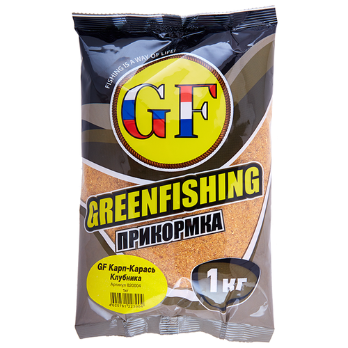 prikormka greenfishing leto gf metod sweet yellow 1kg Прикормка Greenfishing GF Карп-Карась, 1000 г, 1000 мл, , аромат клубника, красный