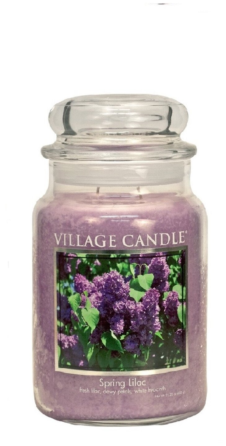 Ароматическая свеча Village Candle "Весенняя сирень", большая