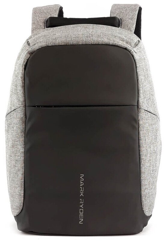 Рюкзак-антивор мужской городской дорожный маленький 15л для ноутбука 15.6 Mark Ryden MR5815 Серый непромокаемый с USB зарядкой для подростка