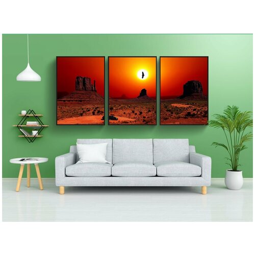 фото Набор модулных постеров для интерьера "заход солнца, парк, америка" 60x90 см. в тубусе, без рамки lotsprints