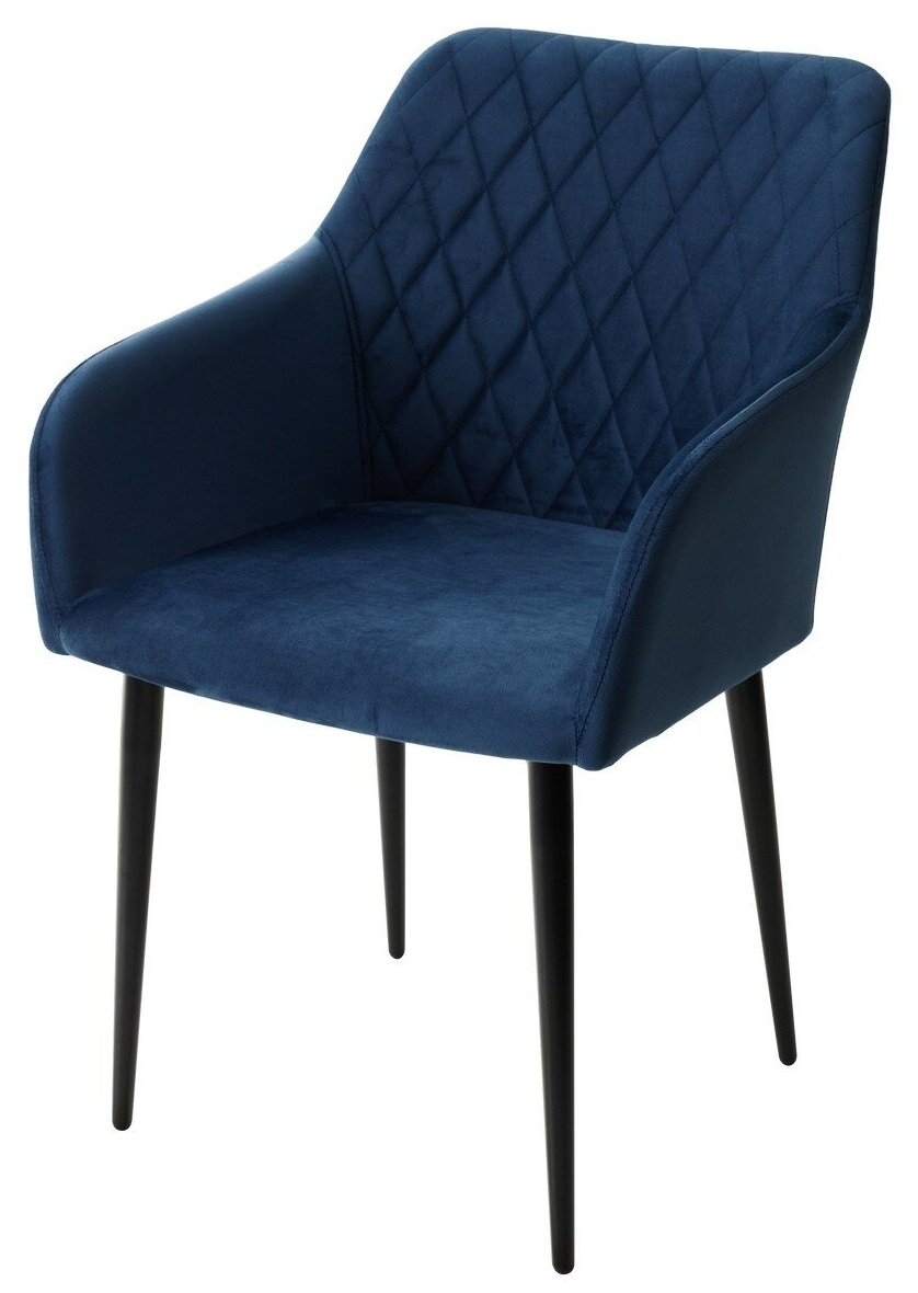 Кухонный-Обеденный Стул-кресло BRANDY-X синий #29, велюр / черный каркас . Для гостиной m-sity (м-сити)