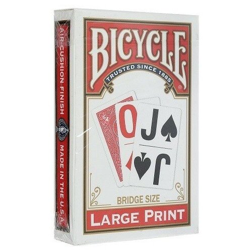 Игральные карты Bicycle Large Print / Крупный Шрифт (bridge size), красные