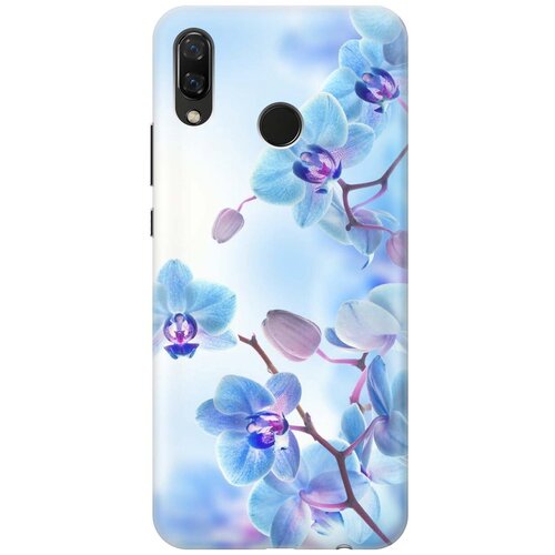 фото Силиконовый чехол на huawei nova 3 / хуавей нова 3 с принтом "голубые орхидеи" gosso