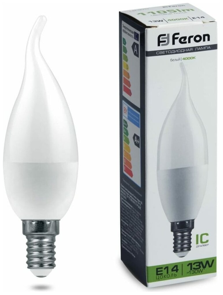 Светодиодная лампа Feron LB-970 "Свеча на ветру" 13Вт 1105Лм Е14 4000К