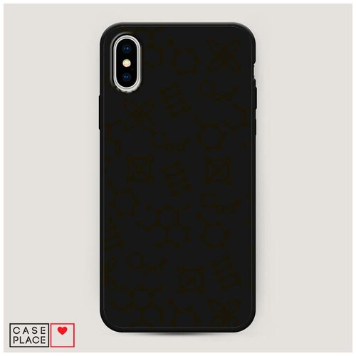 фото Чехол силиконовый матовый iphone xs max (10s max) химические элементы фон черные case place