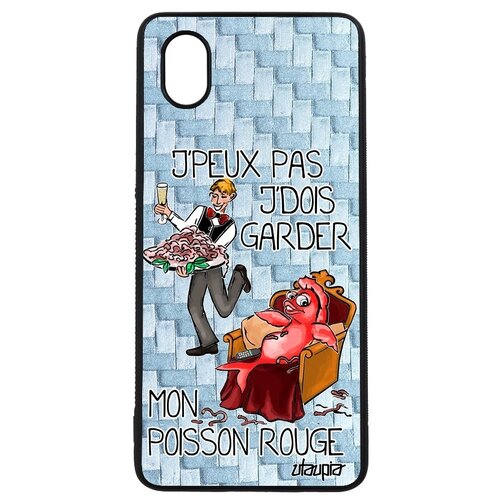 фото Красивый чехол на телефон // samsung galaxy a01 // "не могу - у меня красная рыбка!" крутой рисунок, utaupia, голубой