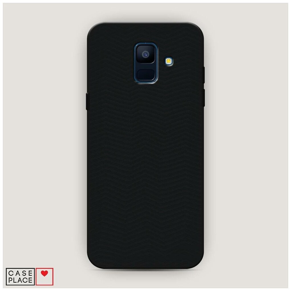 Матовый силиконовый чехол "Зрительный обман черный" на Samsung Galaxy A6 / Самсунг Галакси А6