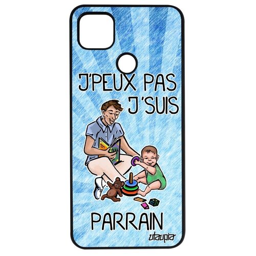 фото Противоударный чехол на телефон // xiaomi redmi 9c // "не могу - стал крестным!" карикатура прикольный, utaupia, голубой