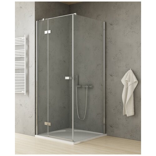 Ограждение душевое угловое с распашной дверью NEW TRENDY REFLEXA P EXK-1242/EXK-0006 хр 900x900x2000