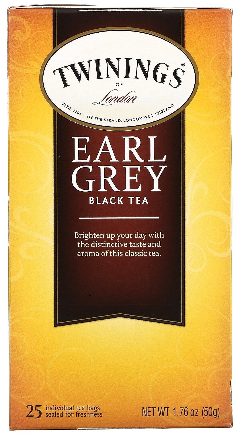 Twinings Earl Grey 2гХ 25 пак черный ароматизированный чай картонная упаковка 50 г (07756) - фотография № 4