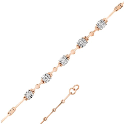 Браслет Master Brilliant, белое золото, 585 проба, бриллиант, длина 18.5 см.