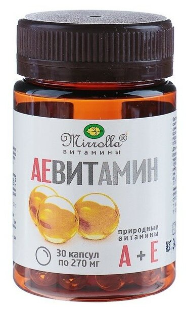 Капсулы АЕ ВИТамин Mirrolla с природными витаминами, 30 капс. в упак. 4241214